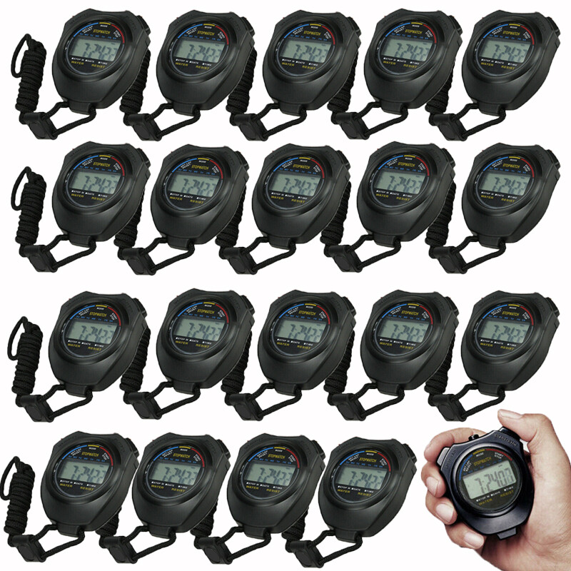 Lot Professional Electronic LCD Timer Digital Sport Stopwatch Counter Timer US