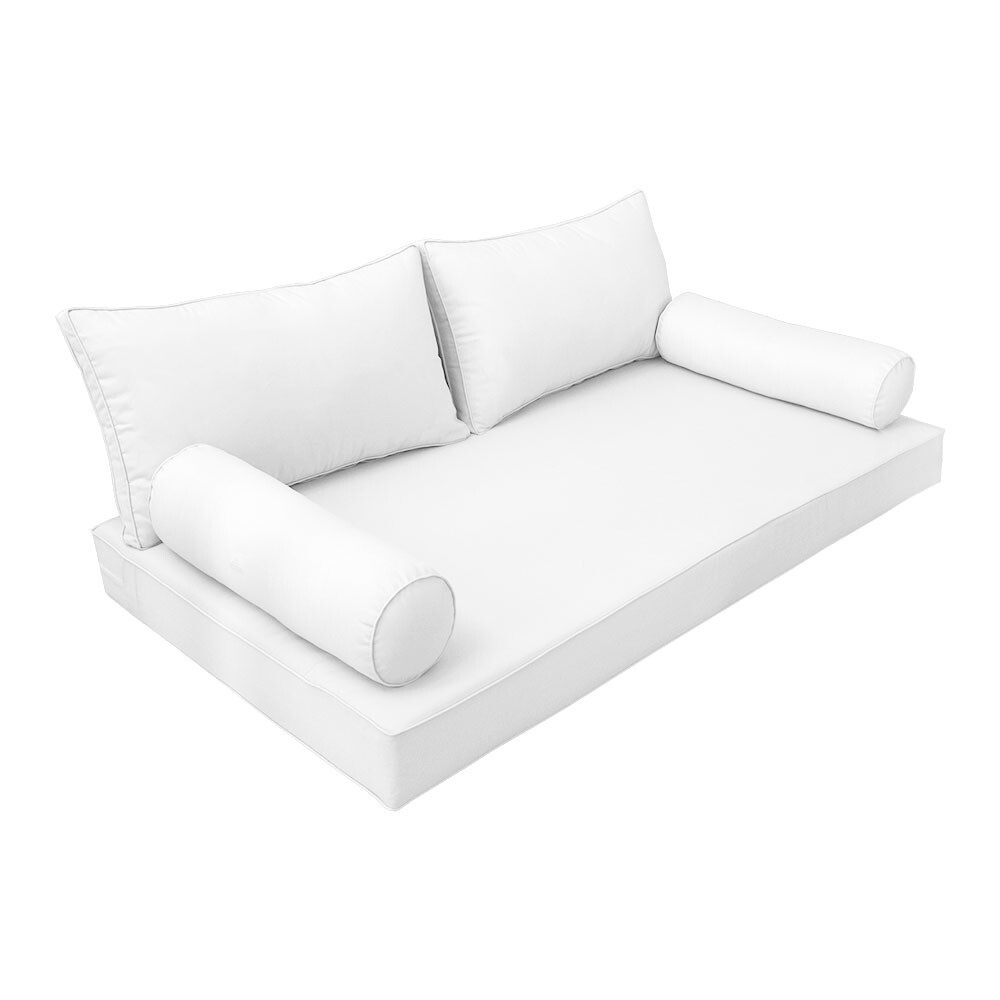 |SLIPCOVER ONLY|S2 Daybed Mattress Bolster Backrest Covers Pipe Trim Queen AD106