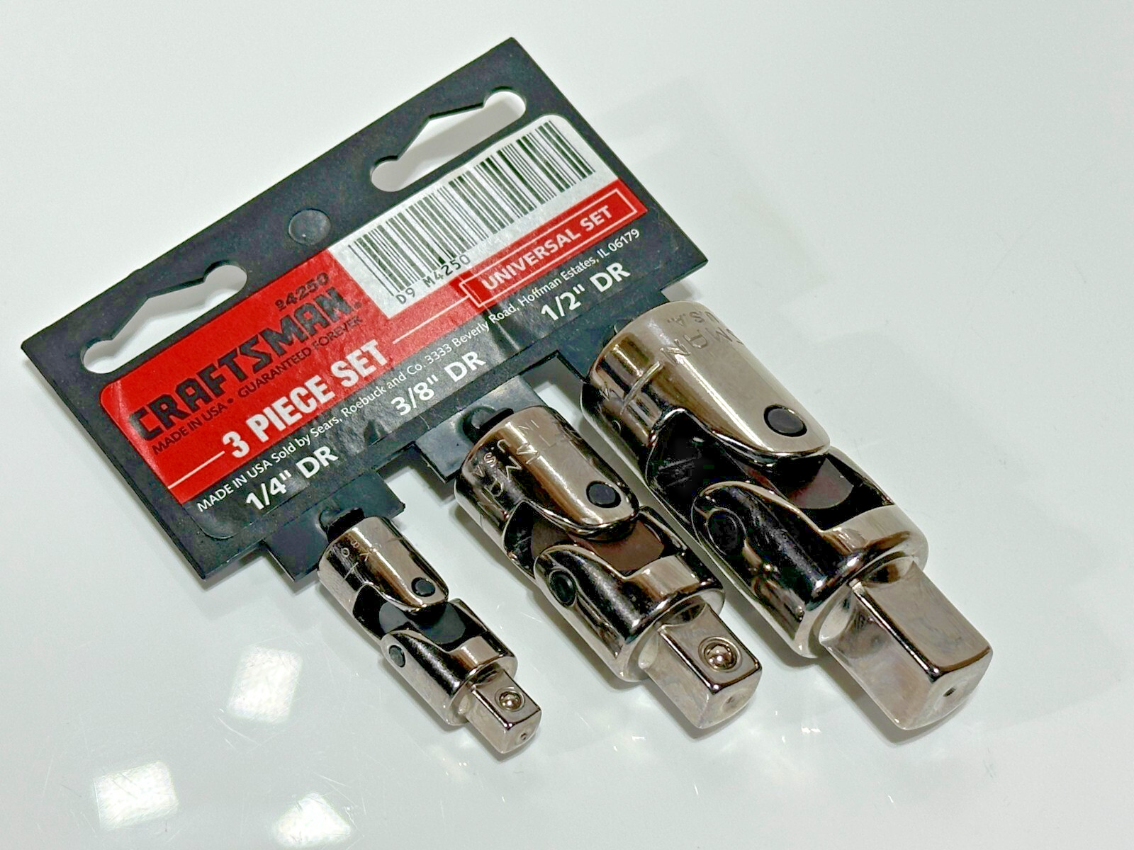 🇺🇸 Craftsman USA 4250 GK 1/4 3/8 1/2 Drive Universal Swivel Joint Adapter Set