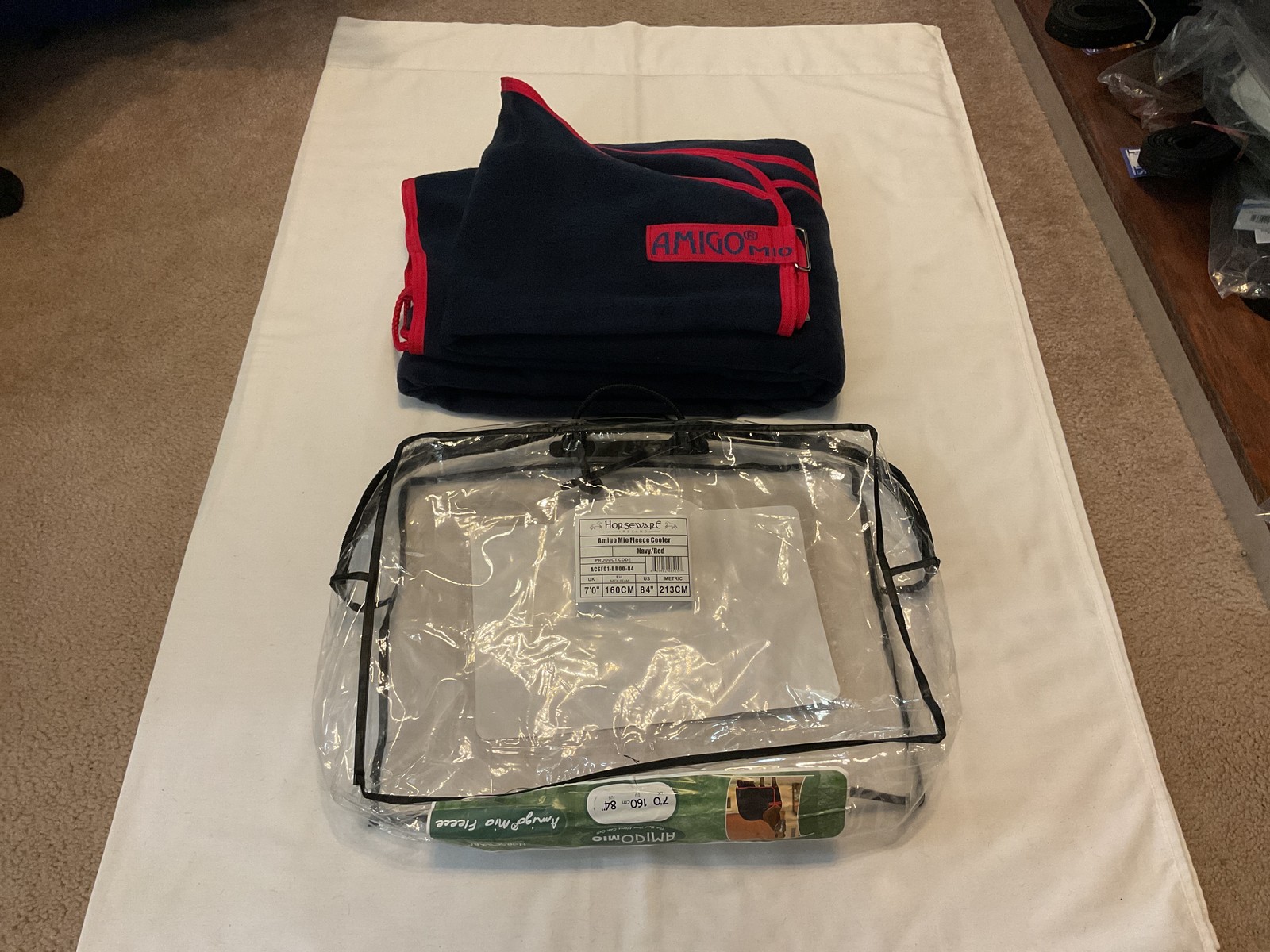 Amigo Mio Fleece Cooler Navy/Red 84”