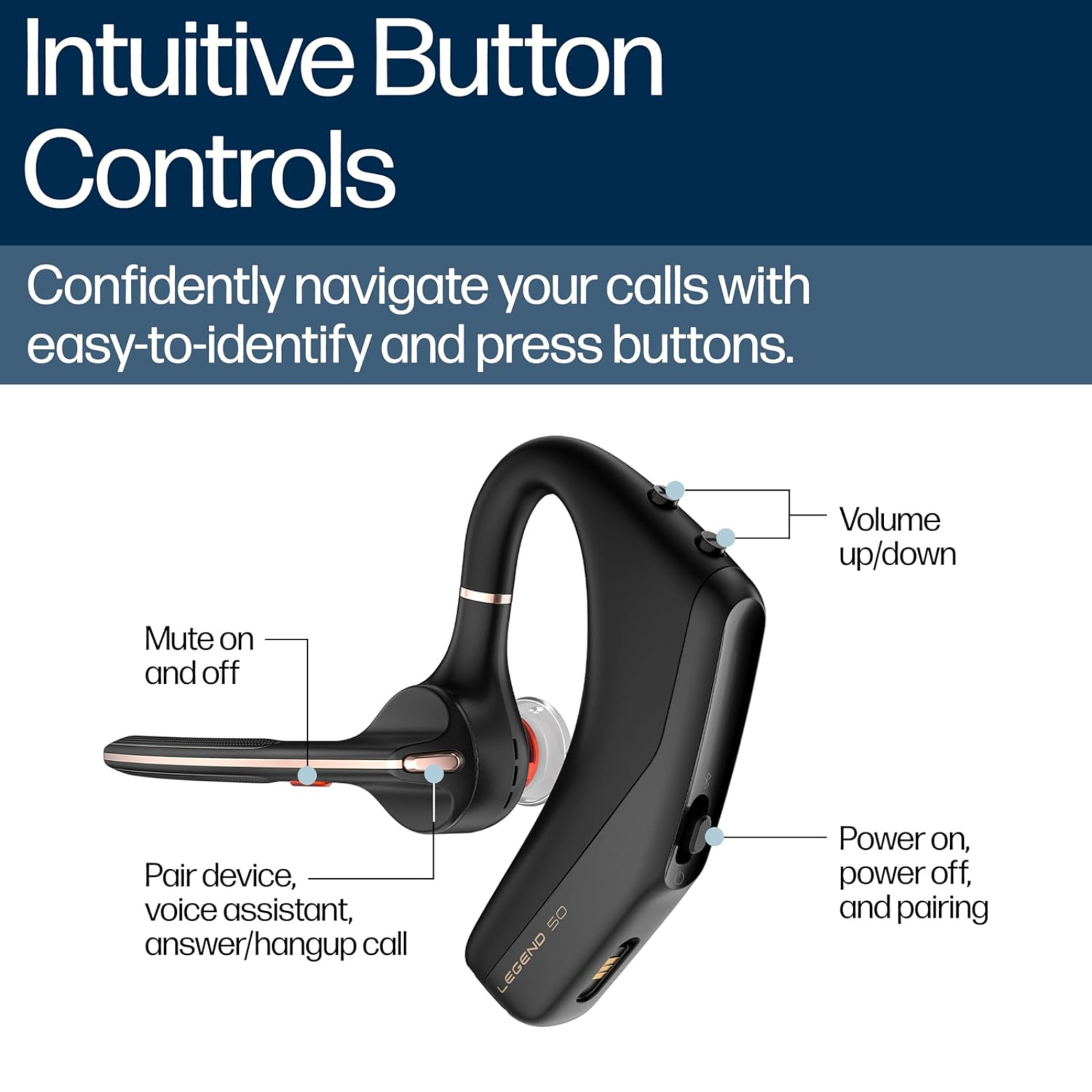 Poly Voyager Legend 50-M Bluetooth Wireless Headset Microsoft Teams Certified