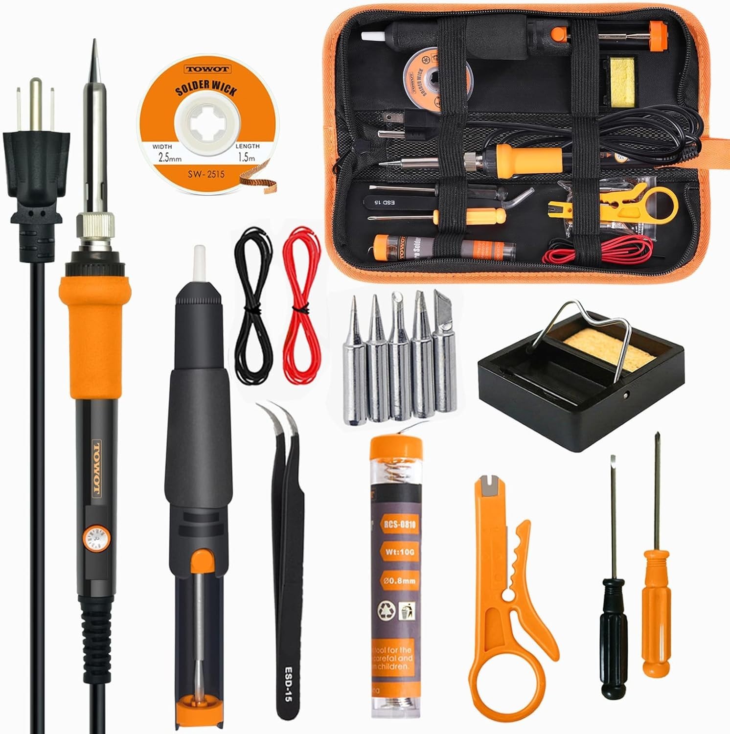 Soldering Iron Kit, Electronic Soldering Iron 60W Adjustable Temperature, Deo...