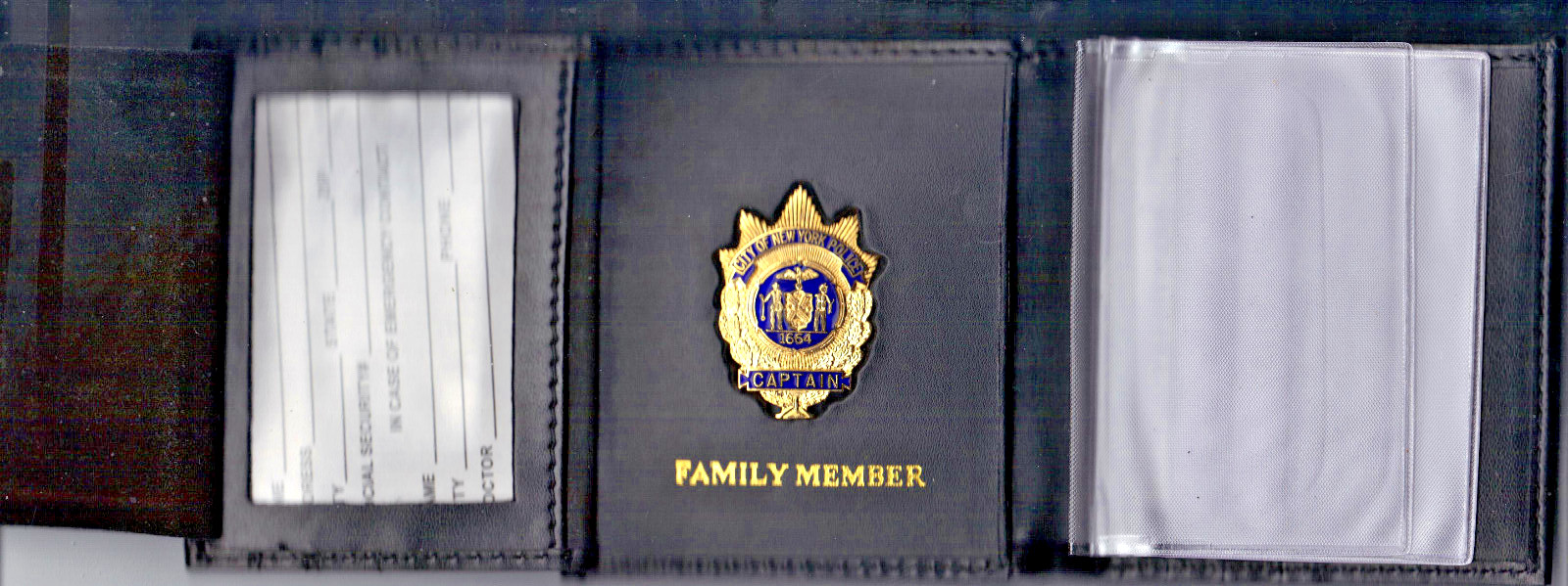 Police Captain Family Member 1-Inch Mini Pin Money/Credit Card Wallet