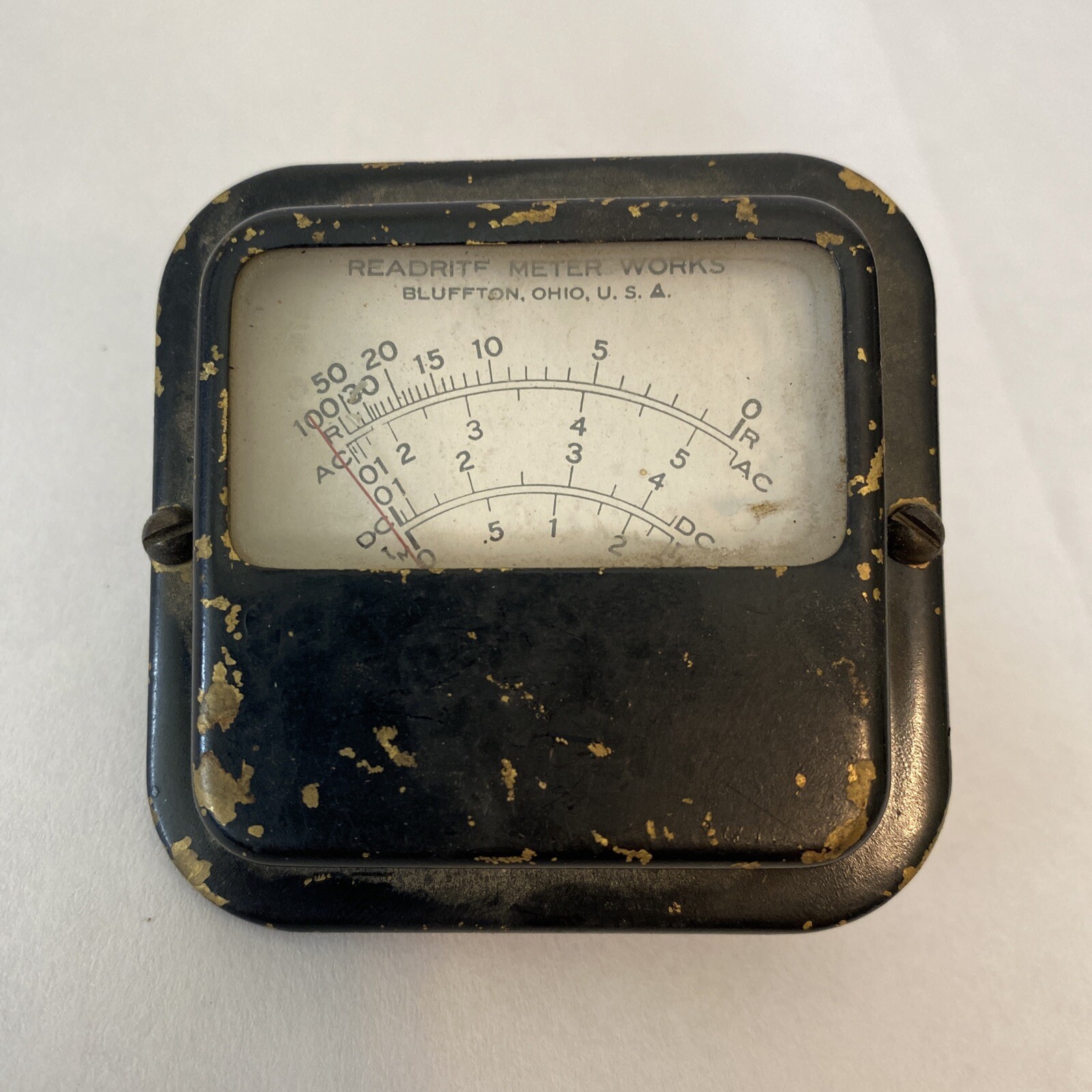 Vintage Readrite Meter Works Panel AC DC Gauge Untested