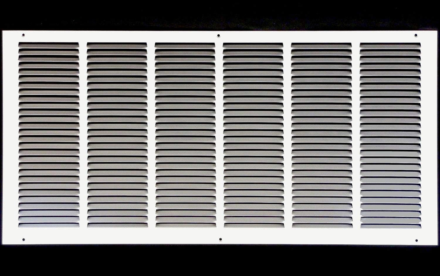 30'' X 12'' [Duct Opening] Flat Stamped Steel Return Air Grille - Sidewall and C