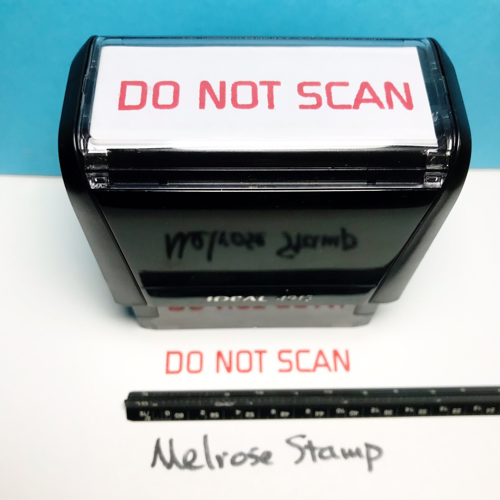 Do Not Scan Rubber Stamp Red Ink Self Inking Ideal 4913