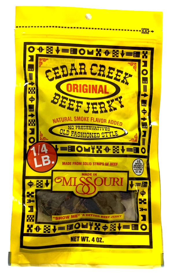 Cedar Creek Beef Jerky Variety Pack, 4x 4 oz Bags Original, Pep, Hot & Teriyaki