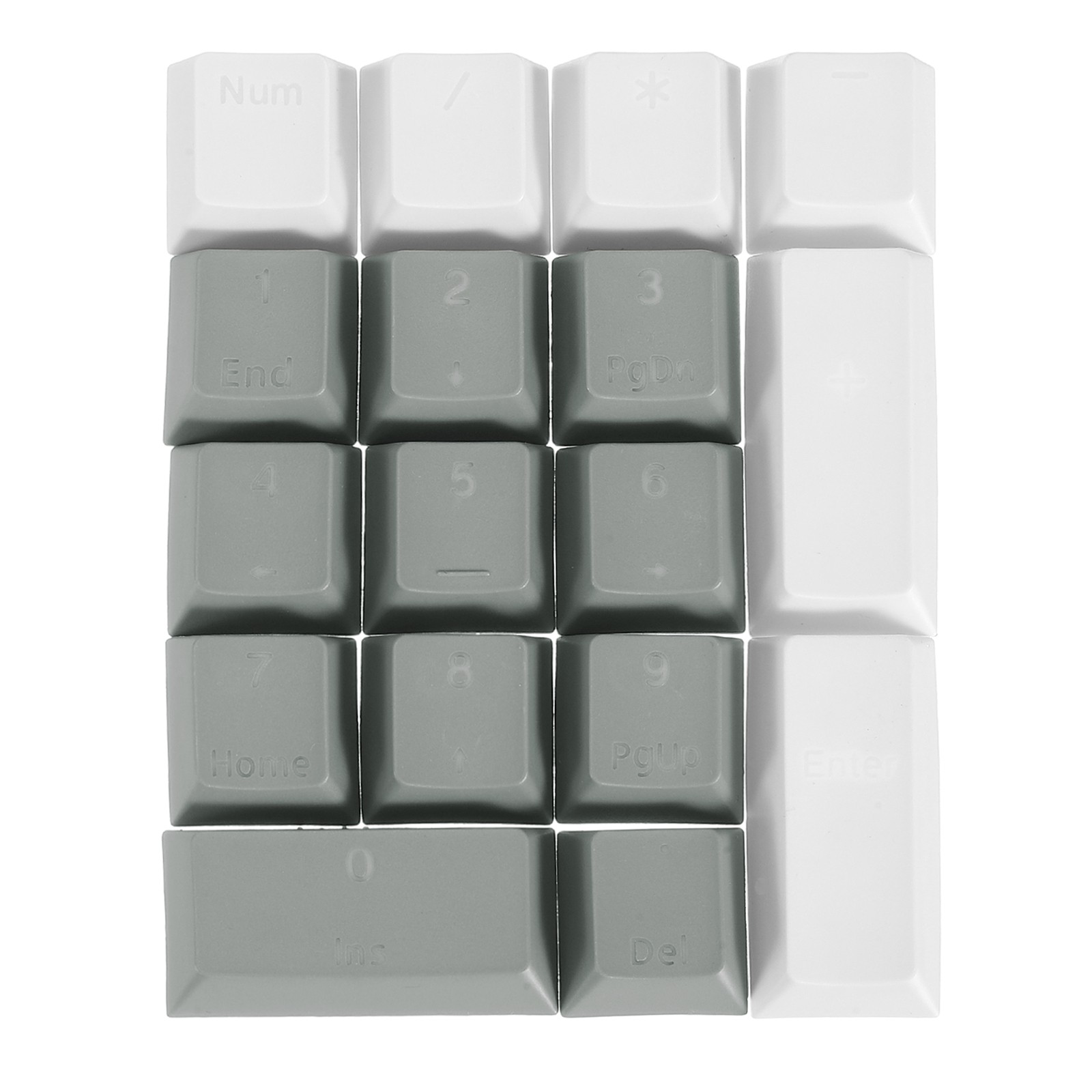 17 Key PBT Keycap Set Mechanical Numeric Keypads for Keyboard, Gray White