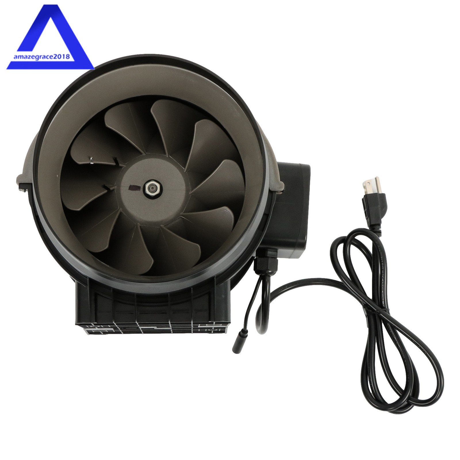 8 Inch Inline Duct Fan HVAC Exhaust Blower Kit EC Variable Speed Control Black