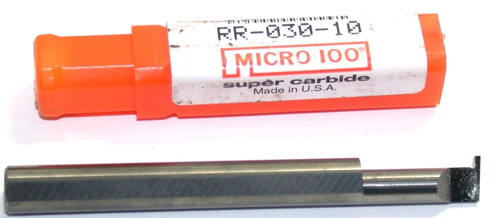 Micro 100 RR-030-10 Carbide Grooving Tool Retaining Ring .025" Width 1/4" Shank