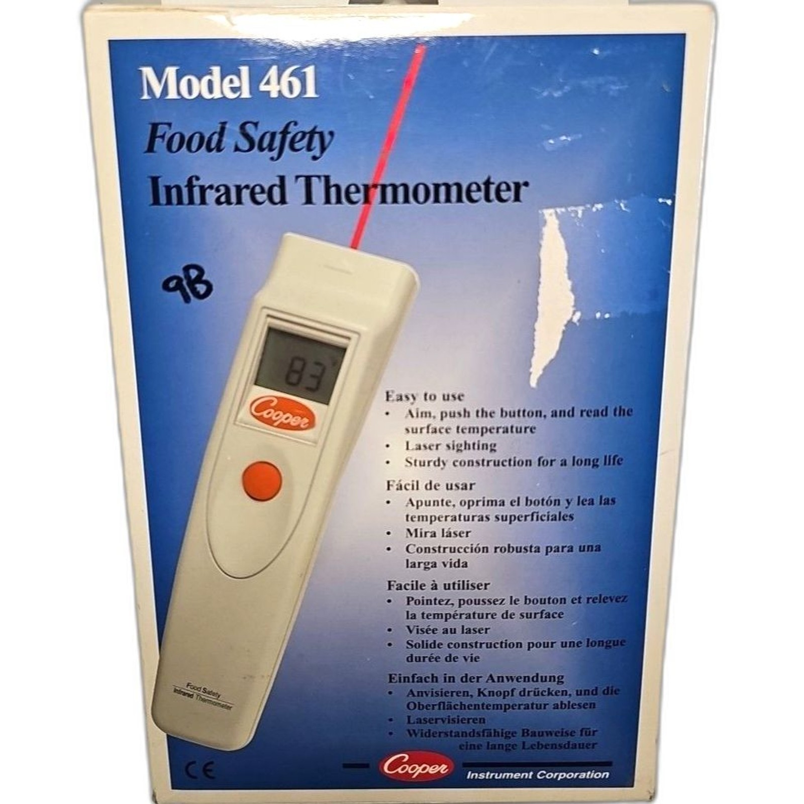 Cooper 461 DualTemp Infrared Thermometer and Probe, -25°F to 400°F Tested Works