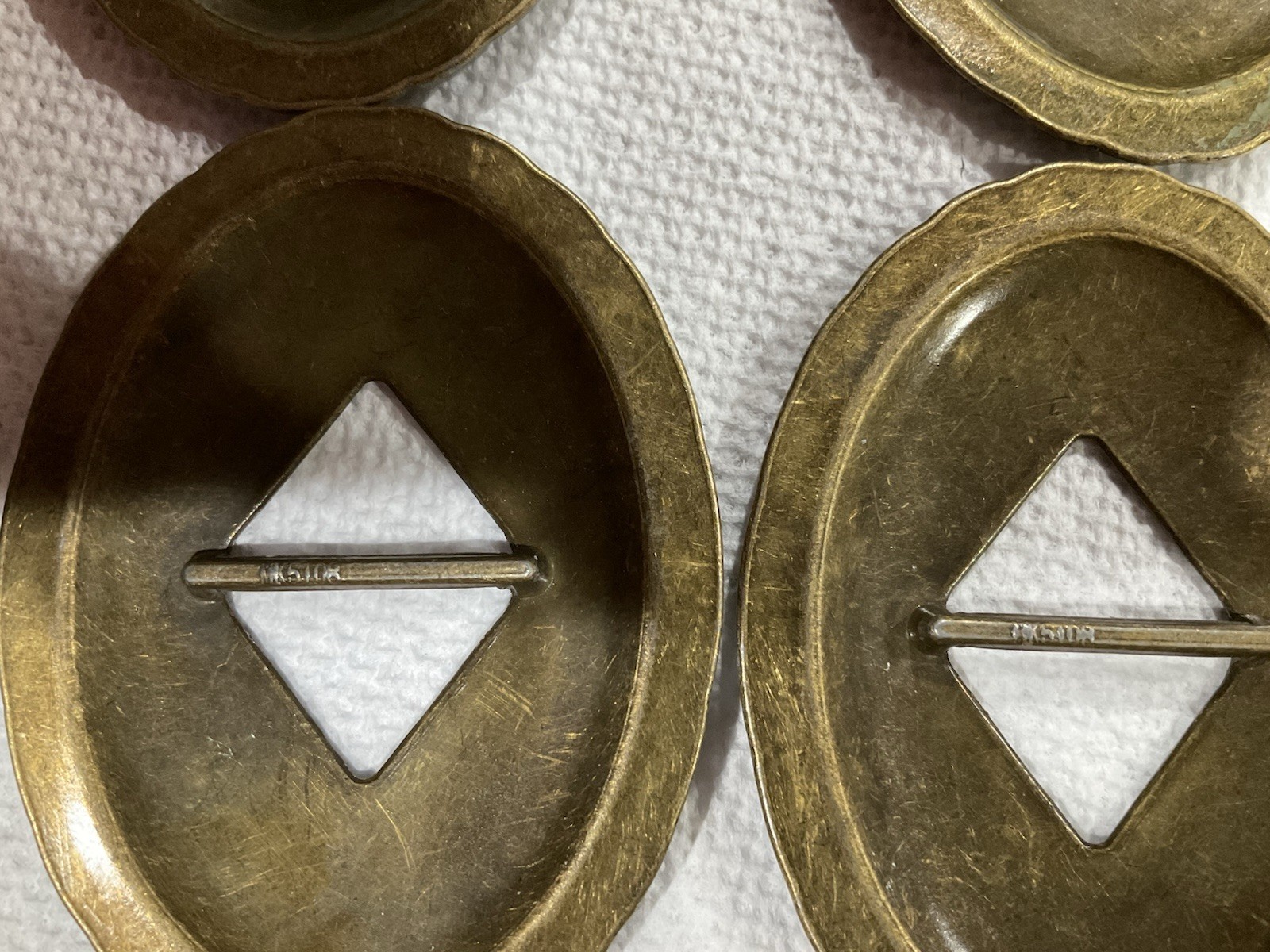 5 Vintage thunderbird slotted concho antique brass