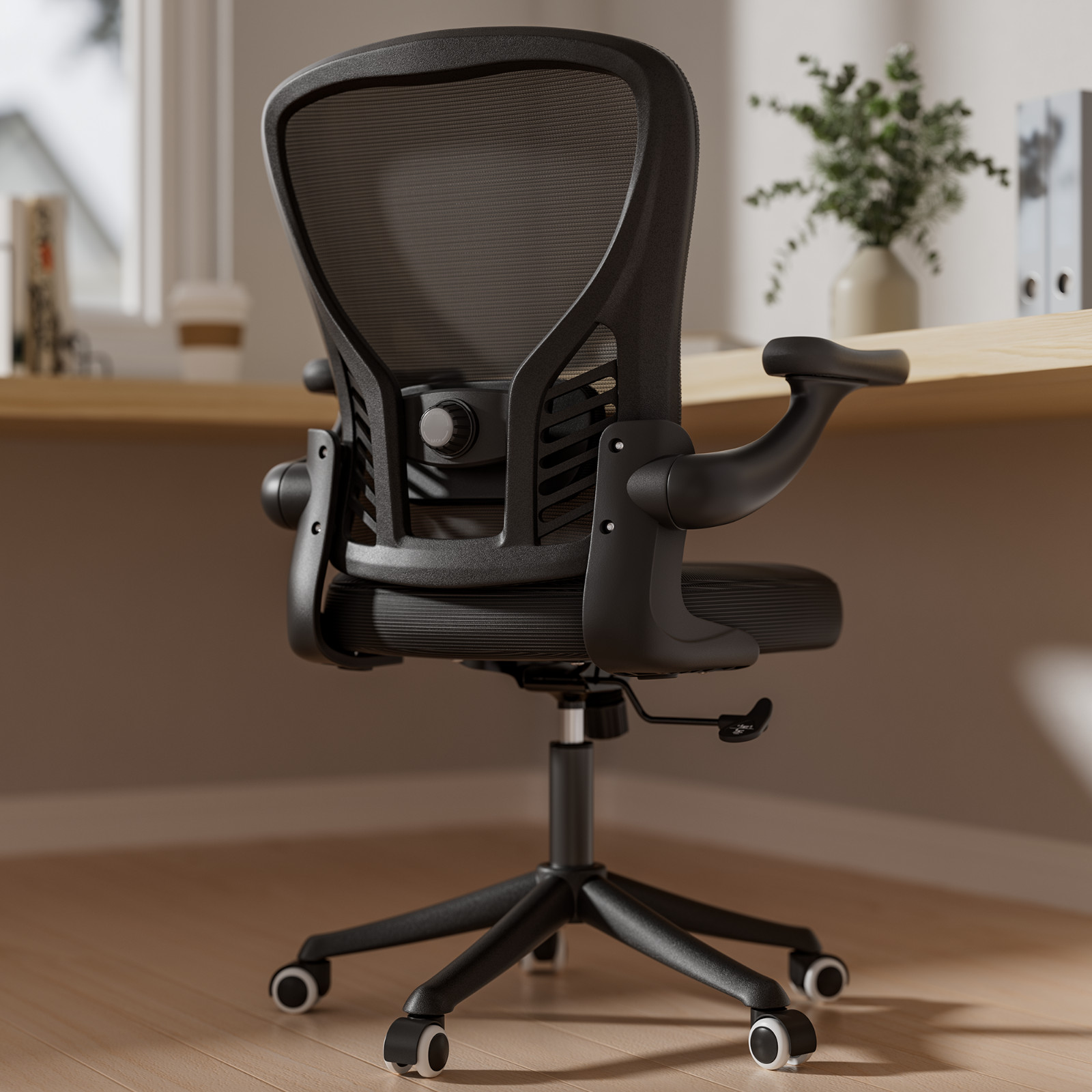 Mid Back Ergonomic Mesh Office Chair Swivel Computer Desk Chair with 3D Arm