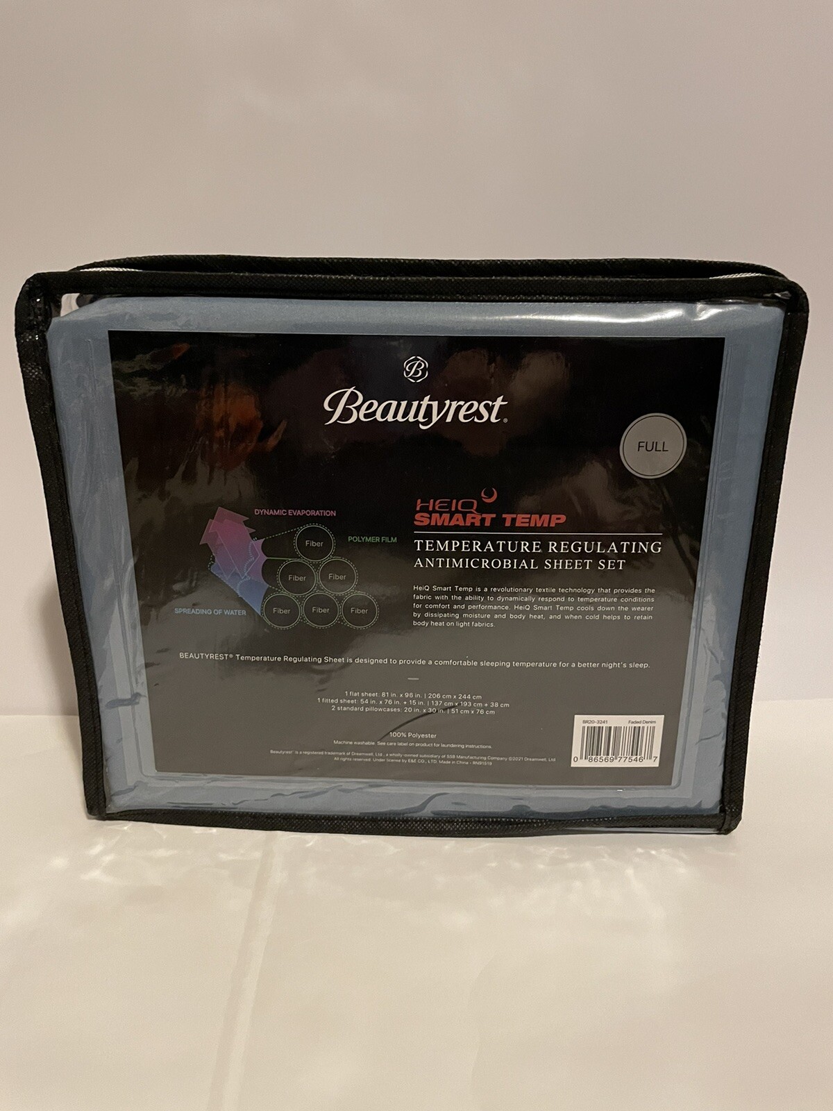4-Piece Full Sheet Set Beautyrest HEQI Smart Temp 100 % Polyester New