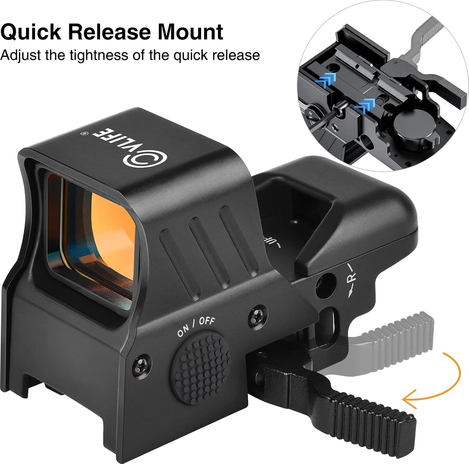 33mm Wide Objective Red Dot Optics with Shockproof Design - Tactical Advantage