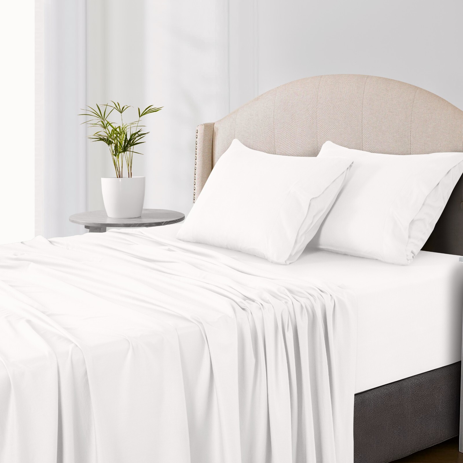 4-Piece Premium Bamboo Bed Sheet Set Deep Pocket Breathable Soft Bamboo Sheets