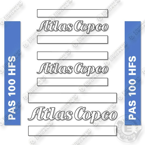 Fits Atlas Copco PAS100HFS Decal Kit Air Pump - 7 YEAR OUTDOOR 3M VINYL!