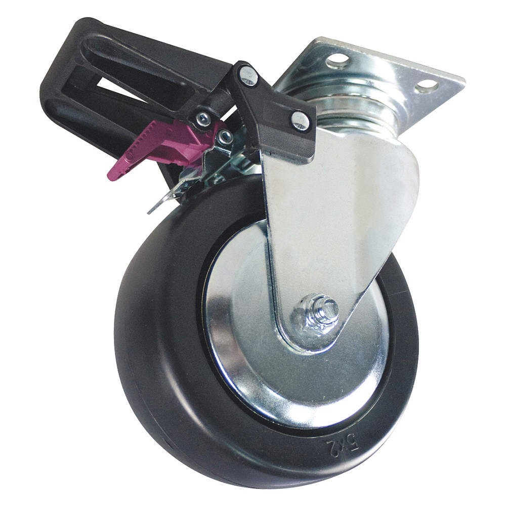 WESTWARD TTPPB26G Black,Caster,5 in Dia.,PR 22EM08