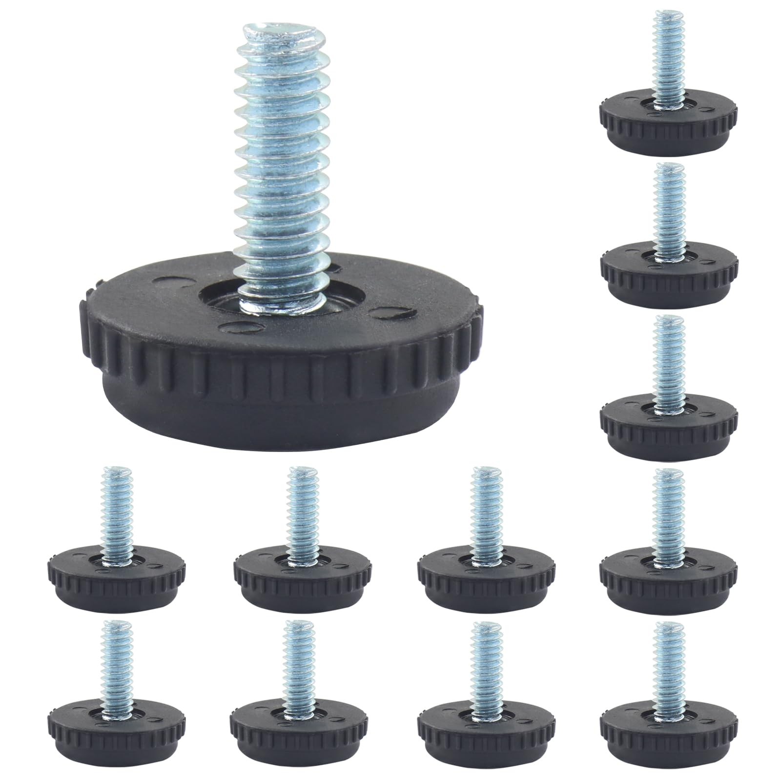 12 Pcs Adjustable Leveling Feet, 1/4-20 Screw in Thread Patio Furniture Level...