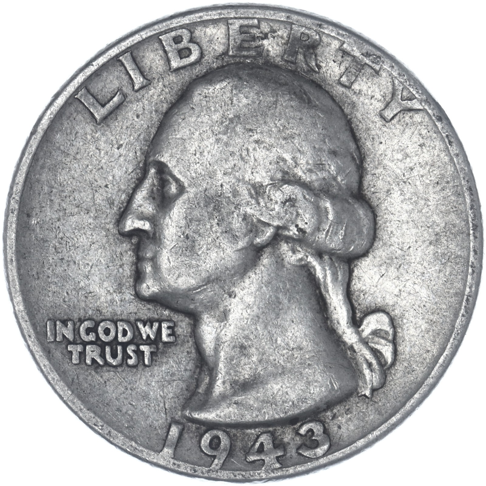1943 (P) Washington Quarter 90% Silver Fine FN See Pics H168