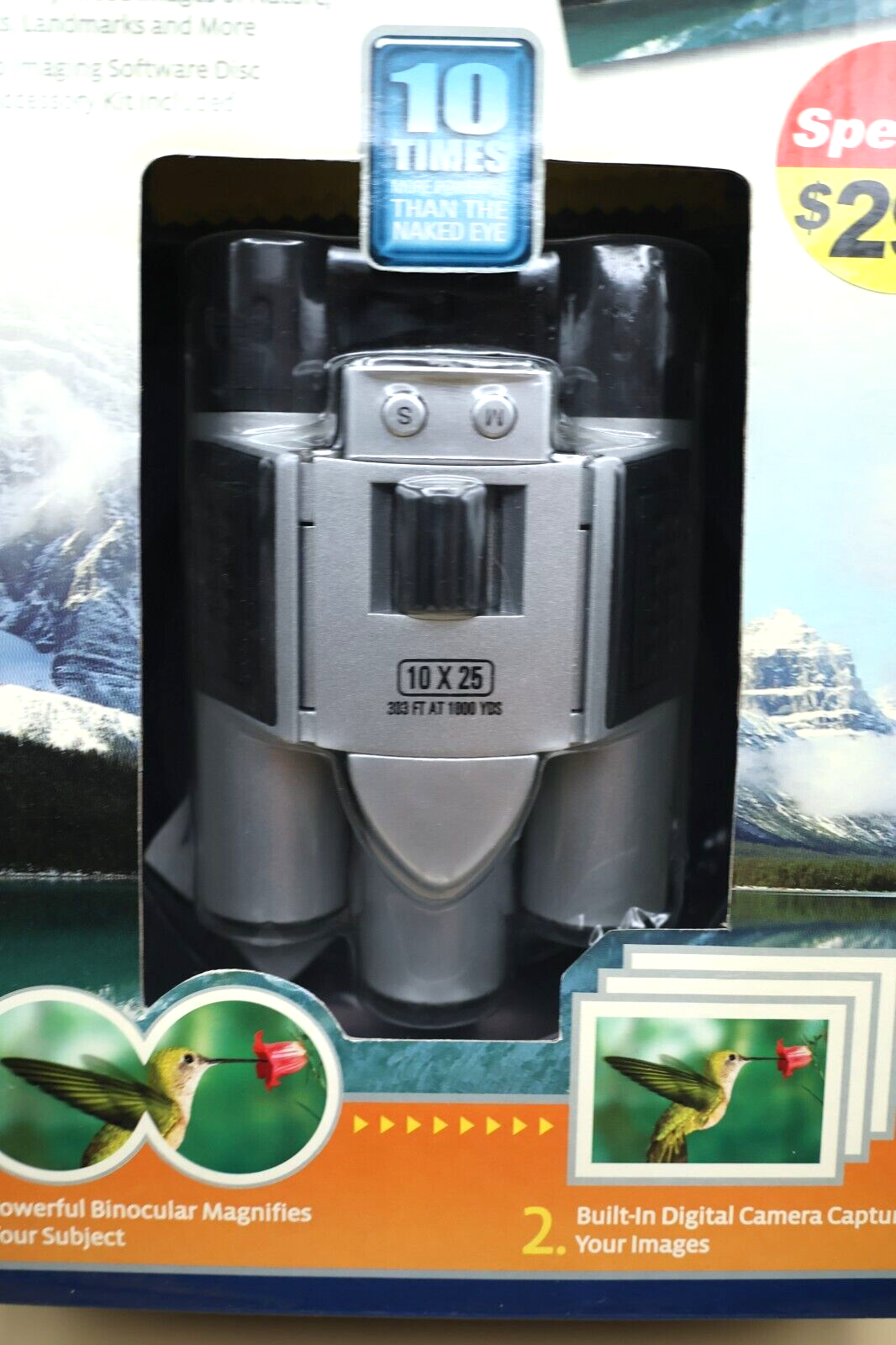 NEW Vivitar Digital Binocular Camera 10x25 Model 1611211 Open Box