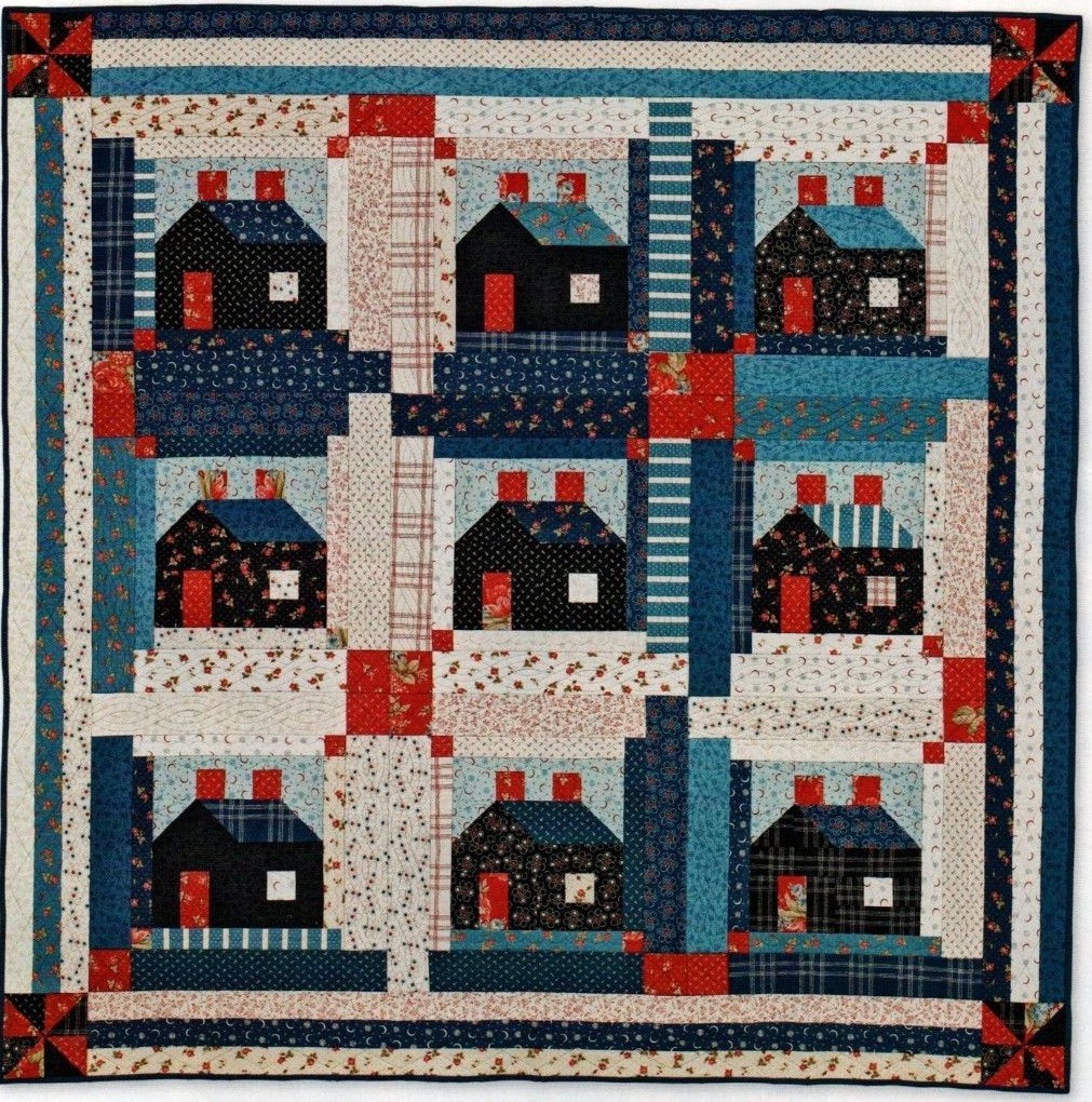 Summer Cabins Quilt Pattern Pieced LS