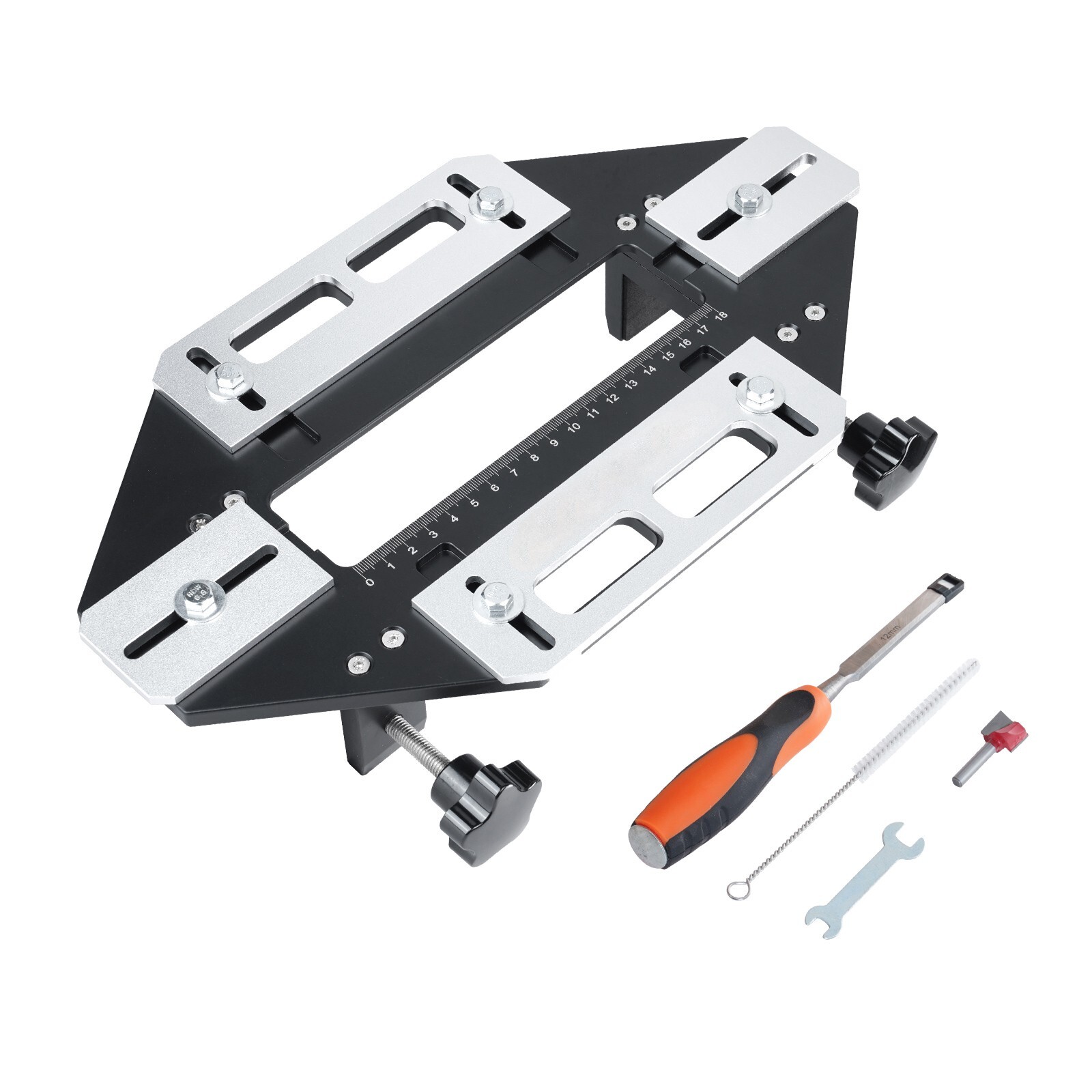 Door Hinge Jig Aluminum Alloy Woodworking Hole Opener Slotting Locator