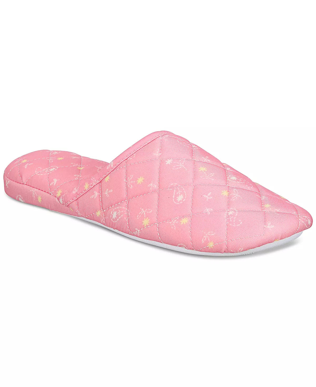 Charter Club Womens Size 5-6 Quilted Paisley Floral Clog Slippers Pink $35 107
