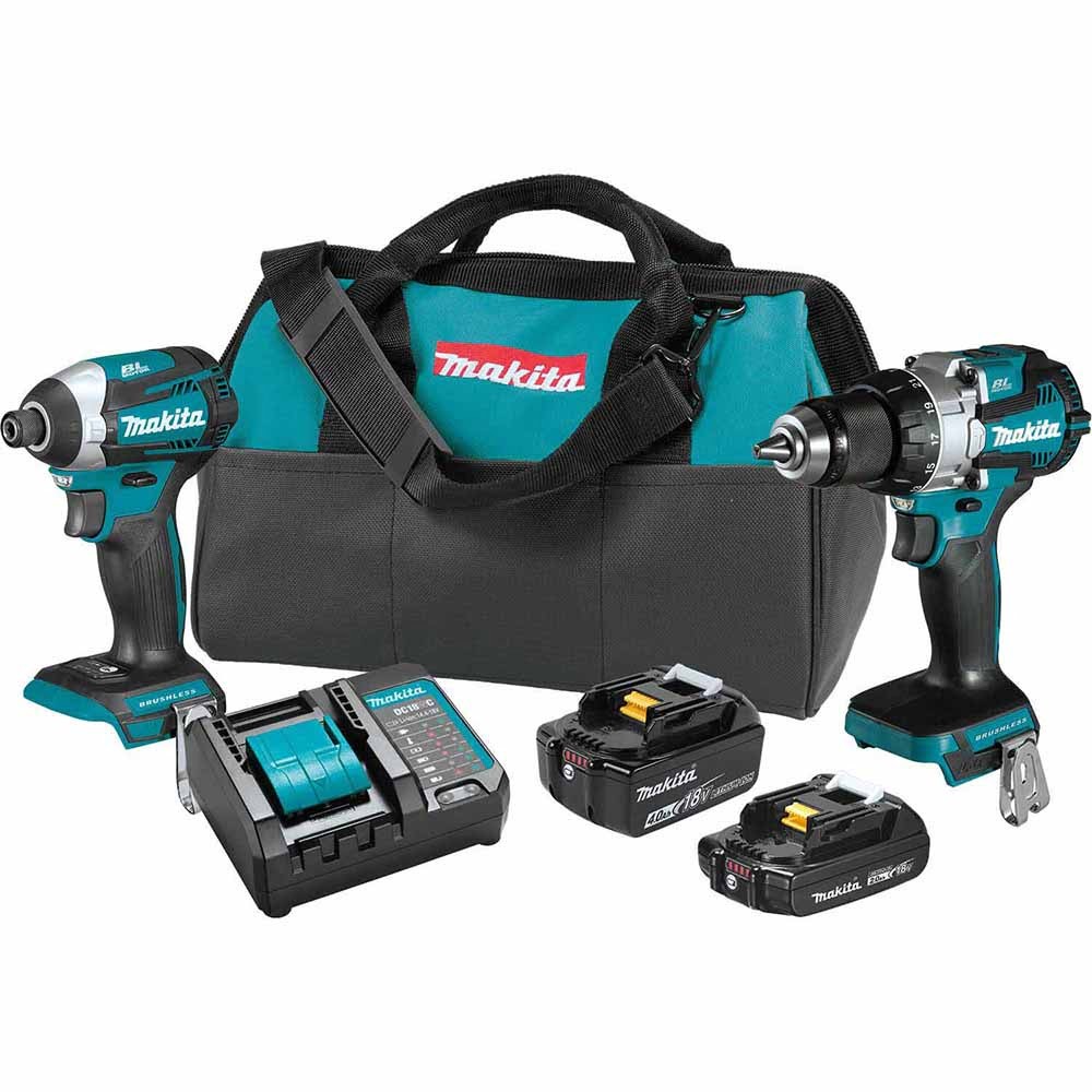 Makita XT296SMR 18V LXT Li-Ion Brushless Cordless 2-Pc. Combo Kit (2.0Ah/4.0Ah)