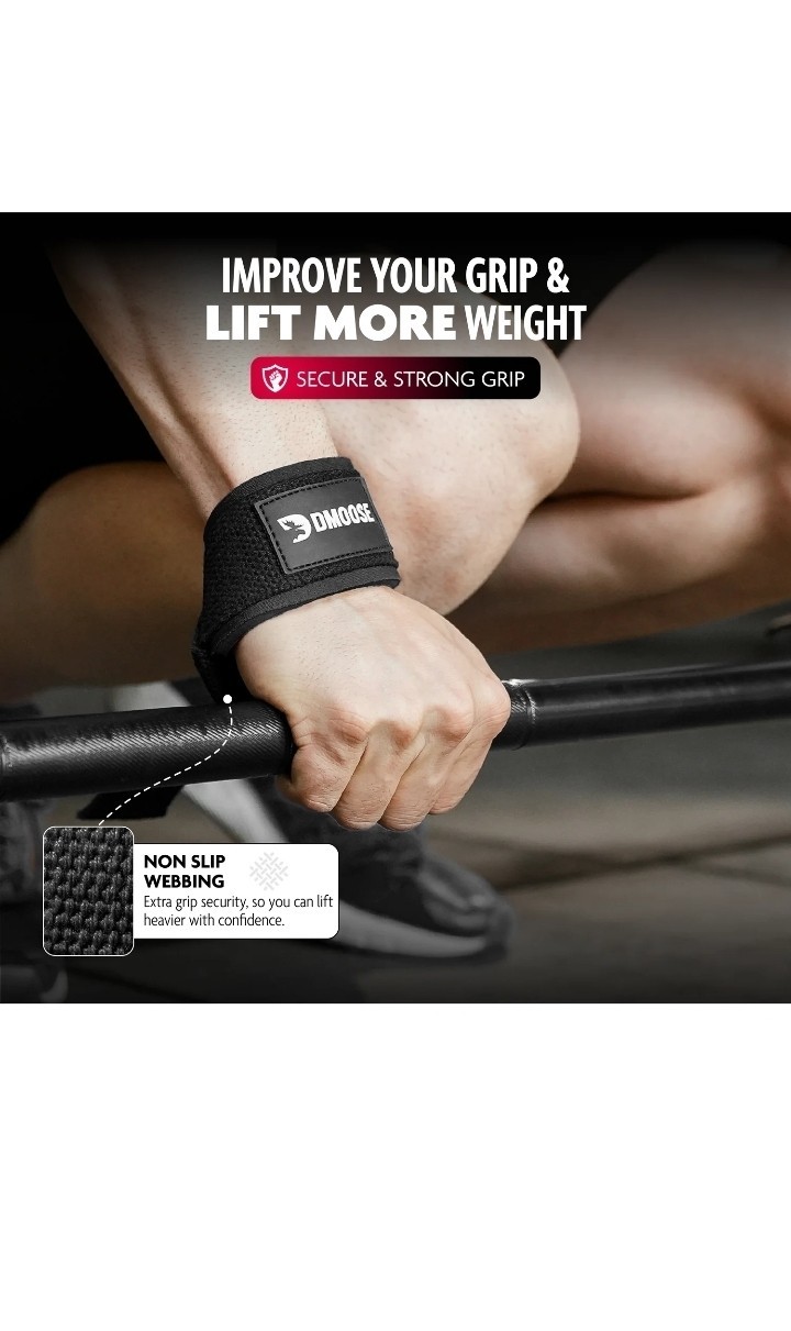 DMoose Weight Lifting Straps Gym Workout Training Weightlifting Wrist Support