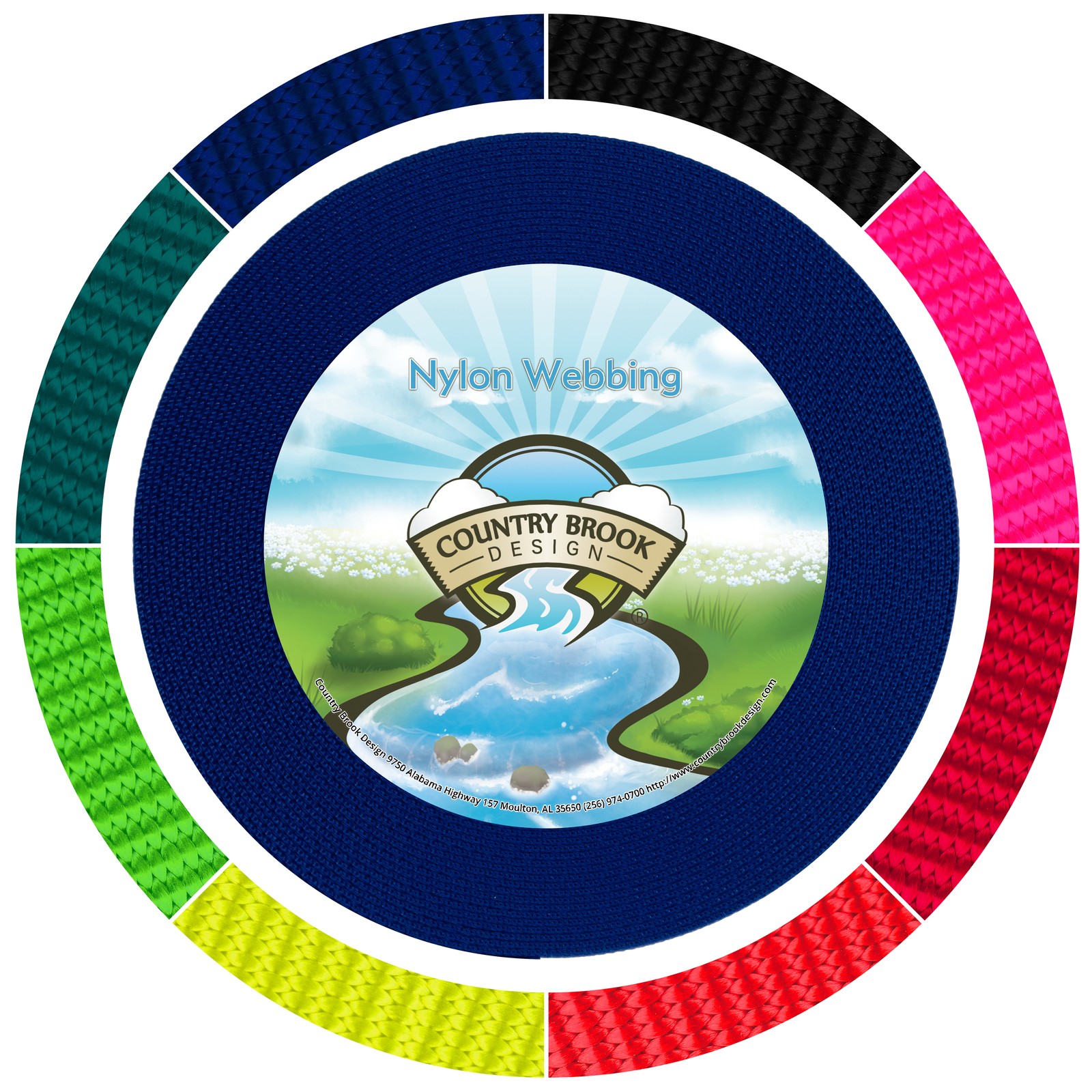 Country Brook Design® 1 Inch Royal Blue Reflective Nylon Webbing, 10 Yards