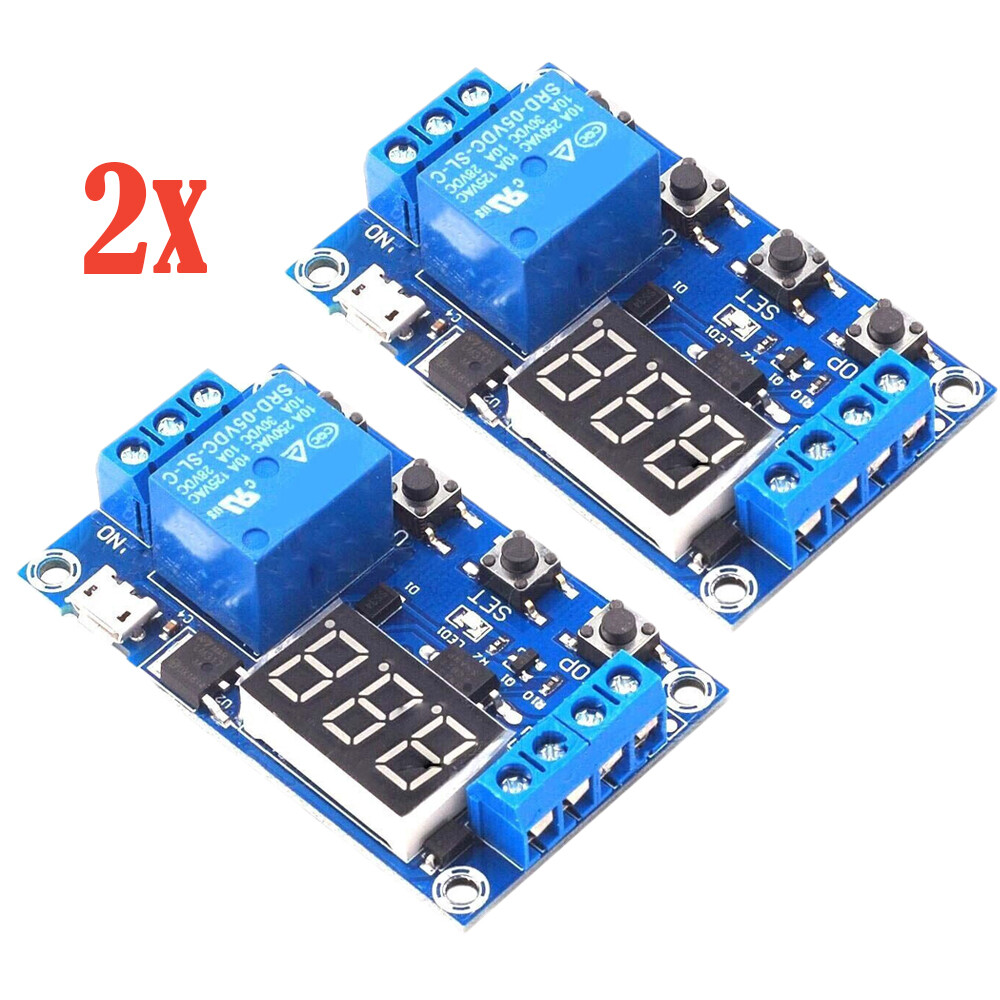 2PCS DC 6-30V 1-Way Relay Module Power-off Trigger Delay Cycle Timer Switch