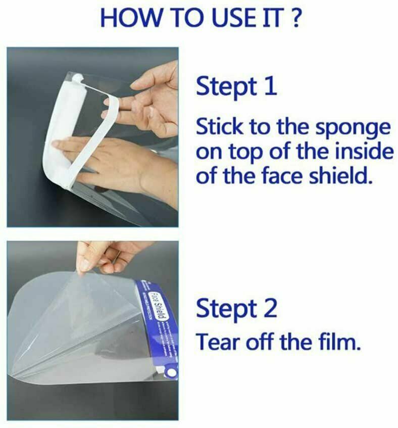 5 Pack Face Shield Reusable Washable Safety Protection Clear Anti Splash 