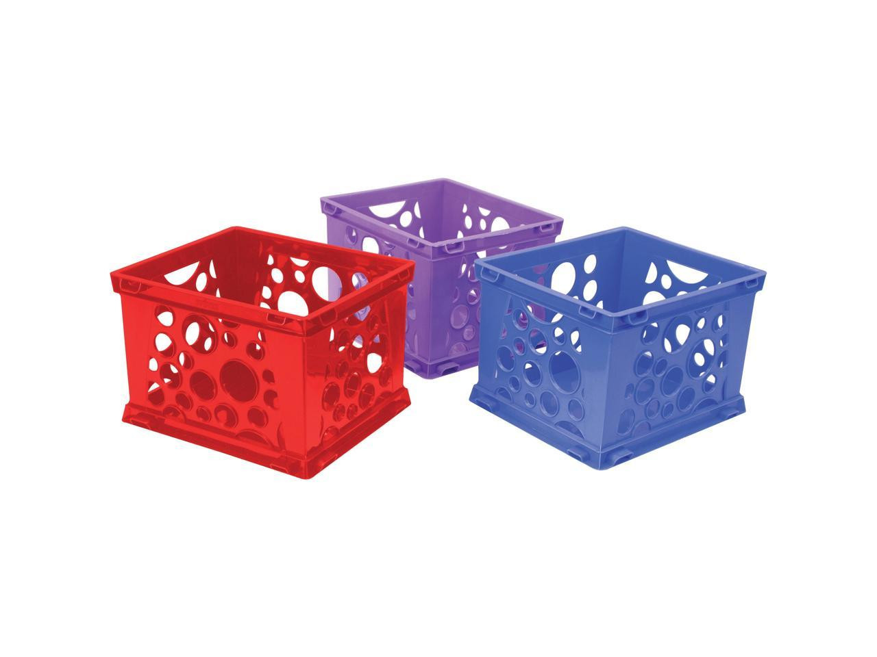 Storex File Crate 14-1/4"Wx17-1/4"Lx10-1/2"H 3/CT Assorted 61797U03C