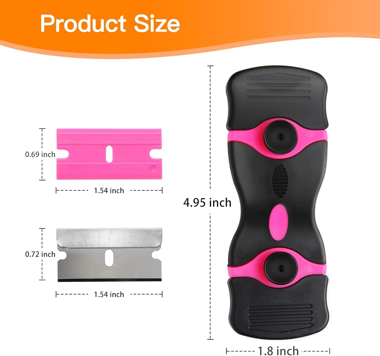 Razor Blade Scraper Tool, Cleaning Scraper Tool with 20Pcs Metal & Plastic Razor