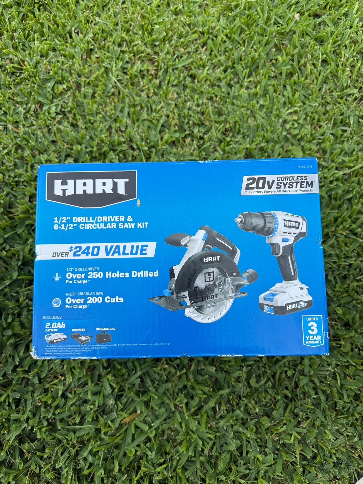 BRAND NEW Hart Drill & Circular Saw 20V Combo Kit 2 Batteries,Charger,BLADE,Bag