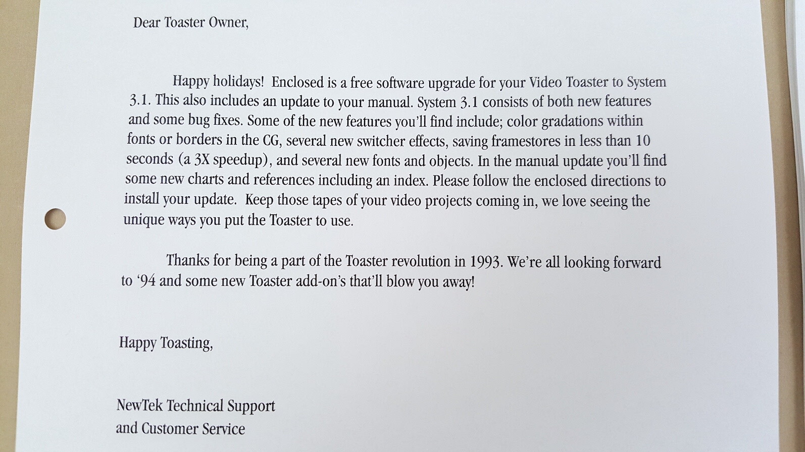 NewTek Video Toaster 4000 v3.1 Update Manuals & Software for Commodore Amiga