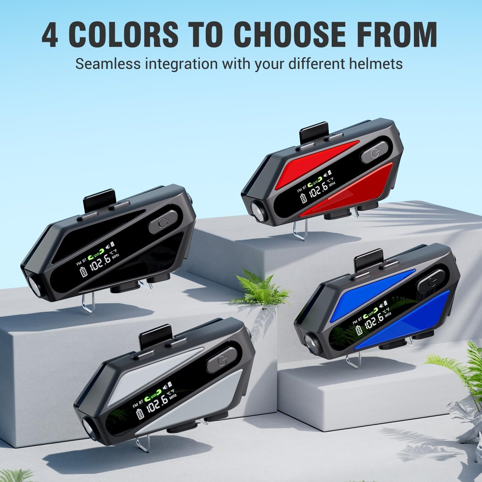 TOUCH TWO C6 Motorcycle Helmet Bluetooth Headset with Noise Cancellation