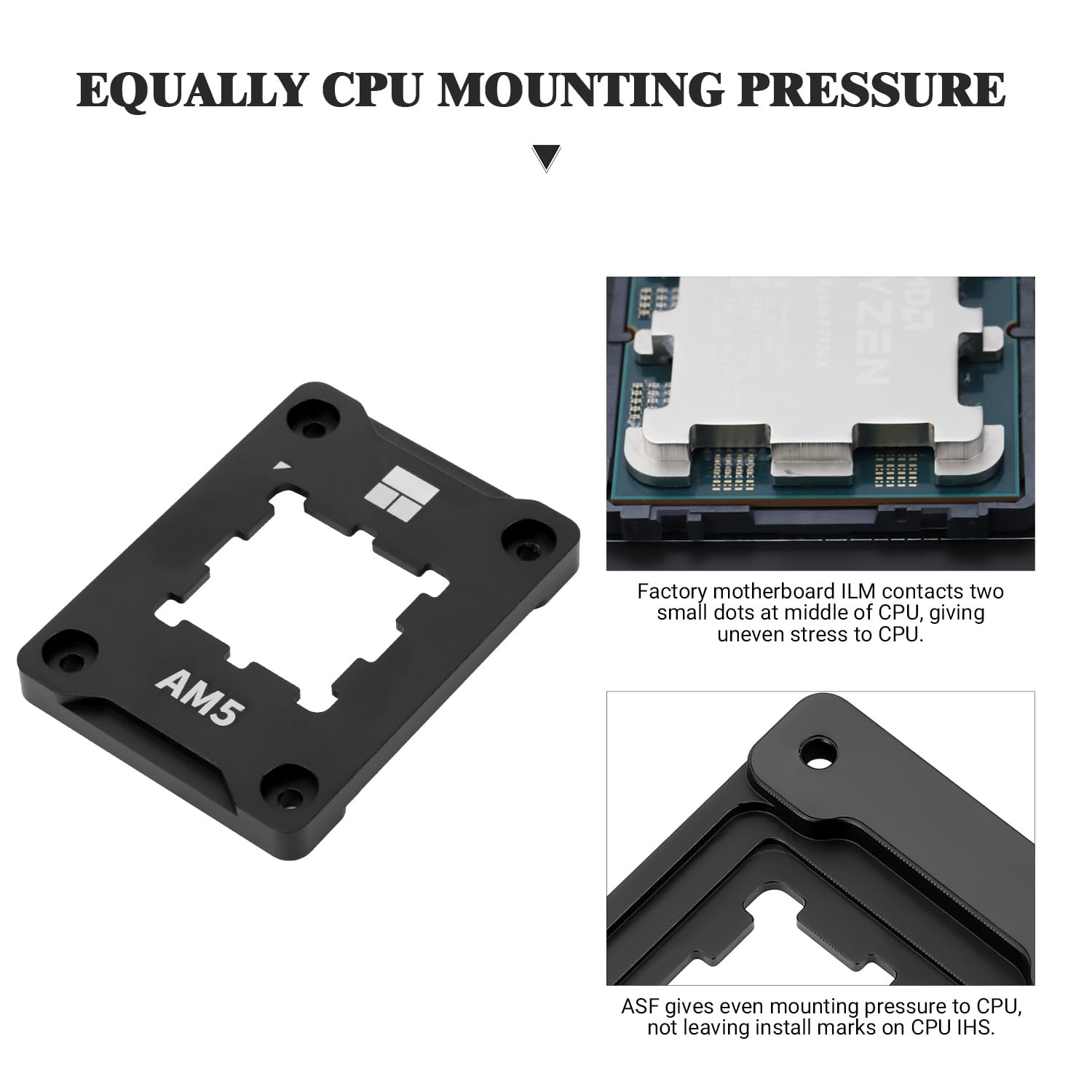 ASF Black V2 AM5 CPU Holder, AM5 Safety Fixed Frame, AM5 Secure