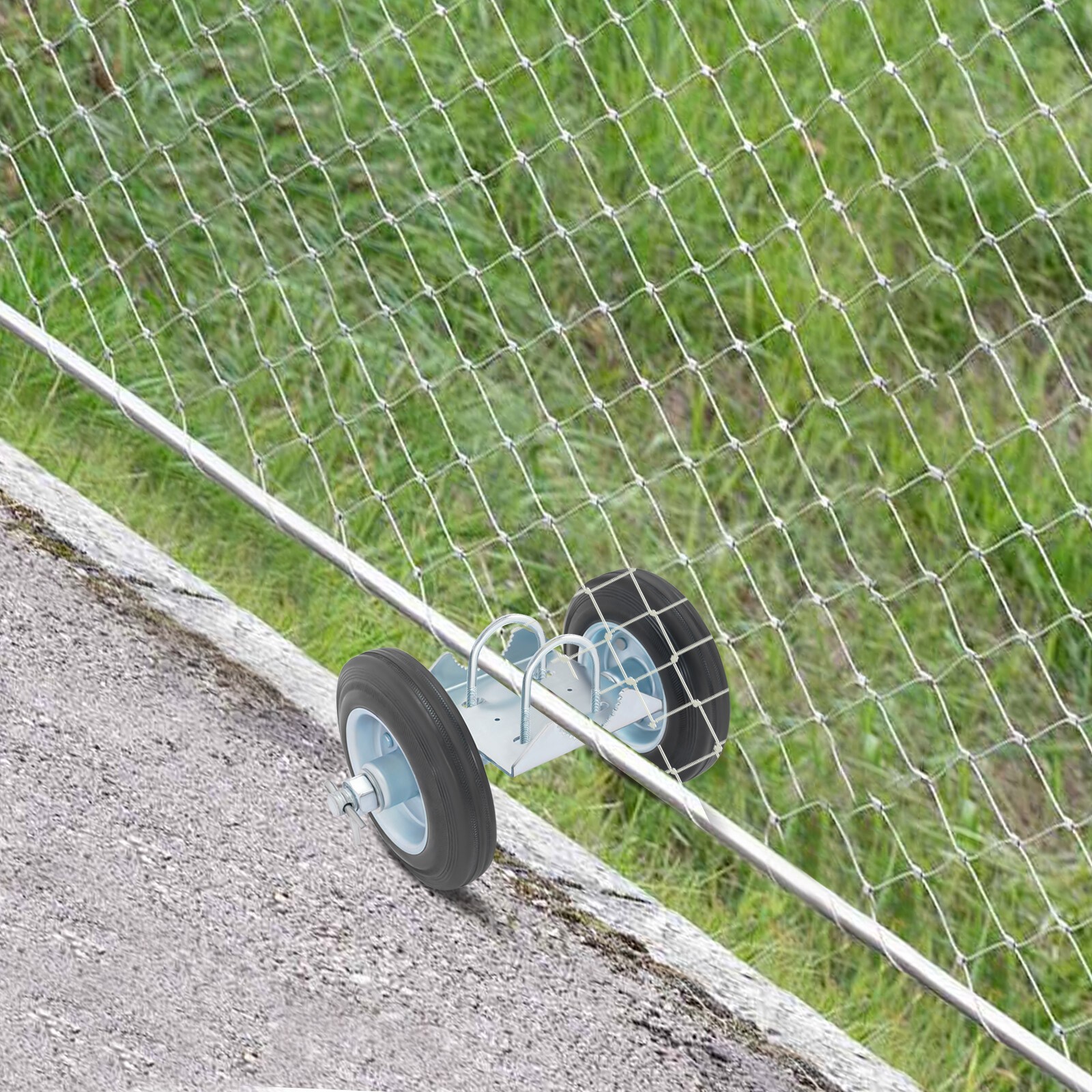 Heavy-Duty Sliding Gate Hardware Kit Double Wheel Rollers Galvanized 600 lb
