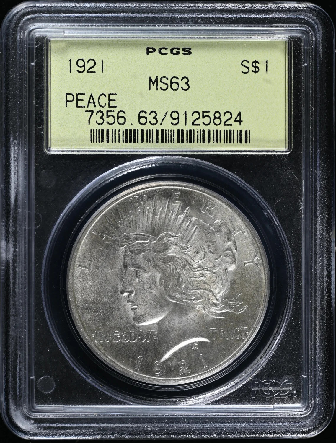 1921 Peace Silver Dollar PCGS MS-63 High Relief