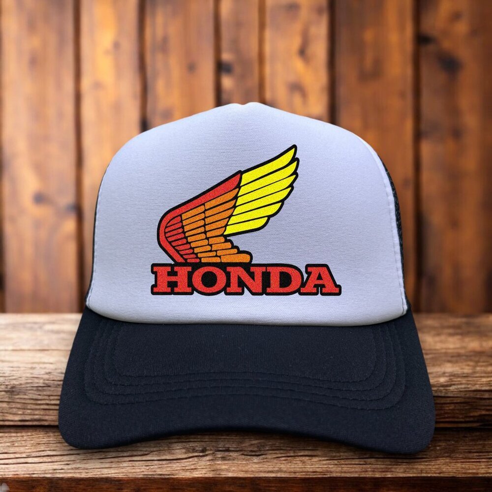 Honda Racing Mens Trucker Hat Black Snapback Motorsport Motorcycle Baseball Cap