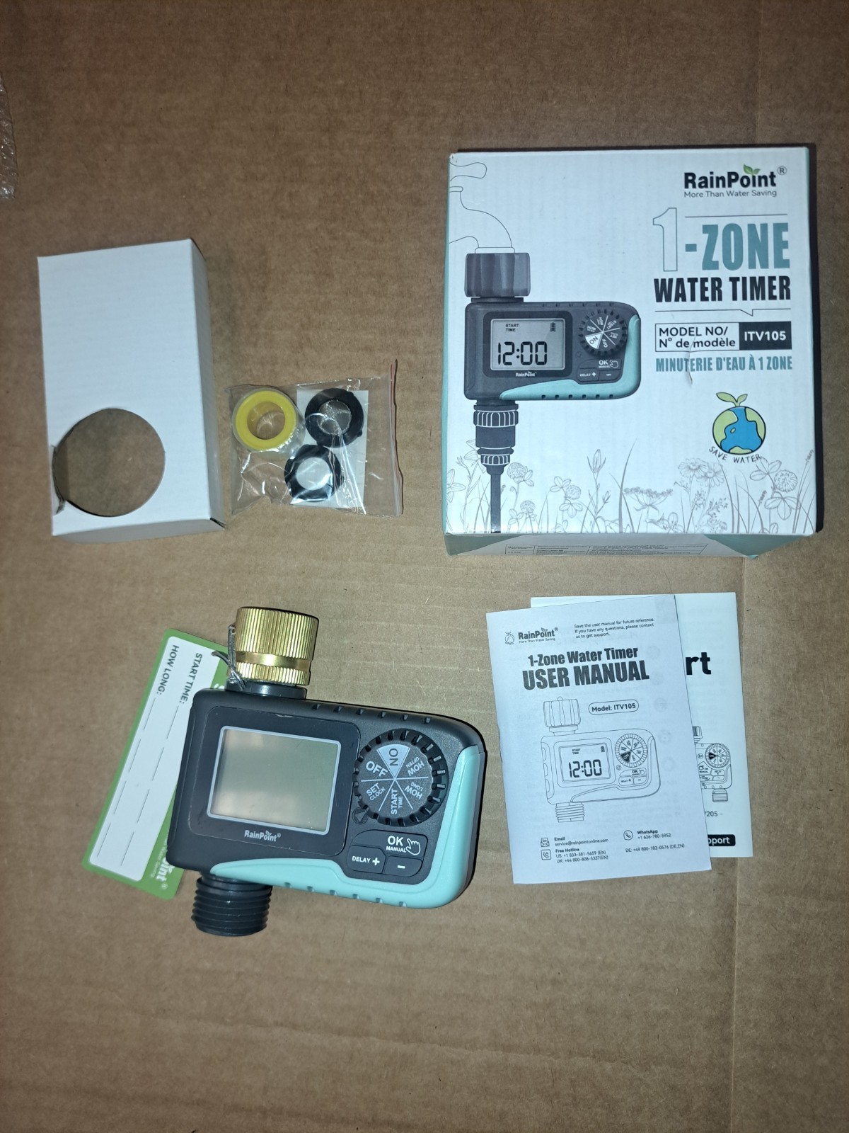 RainPoint 1-Zone Water Timer Model ITV105 Brand New BRASS