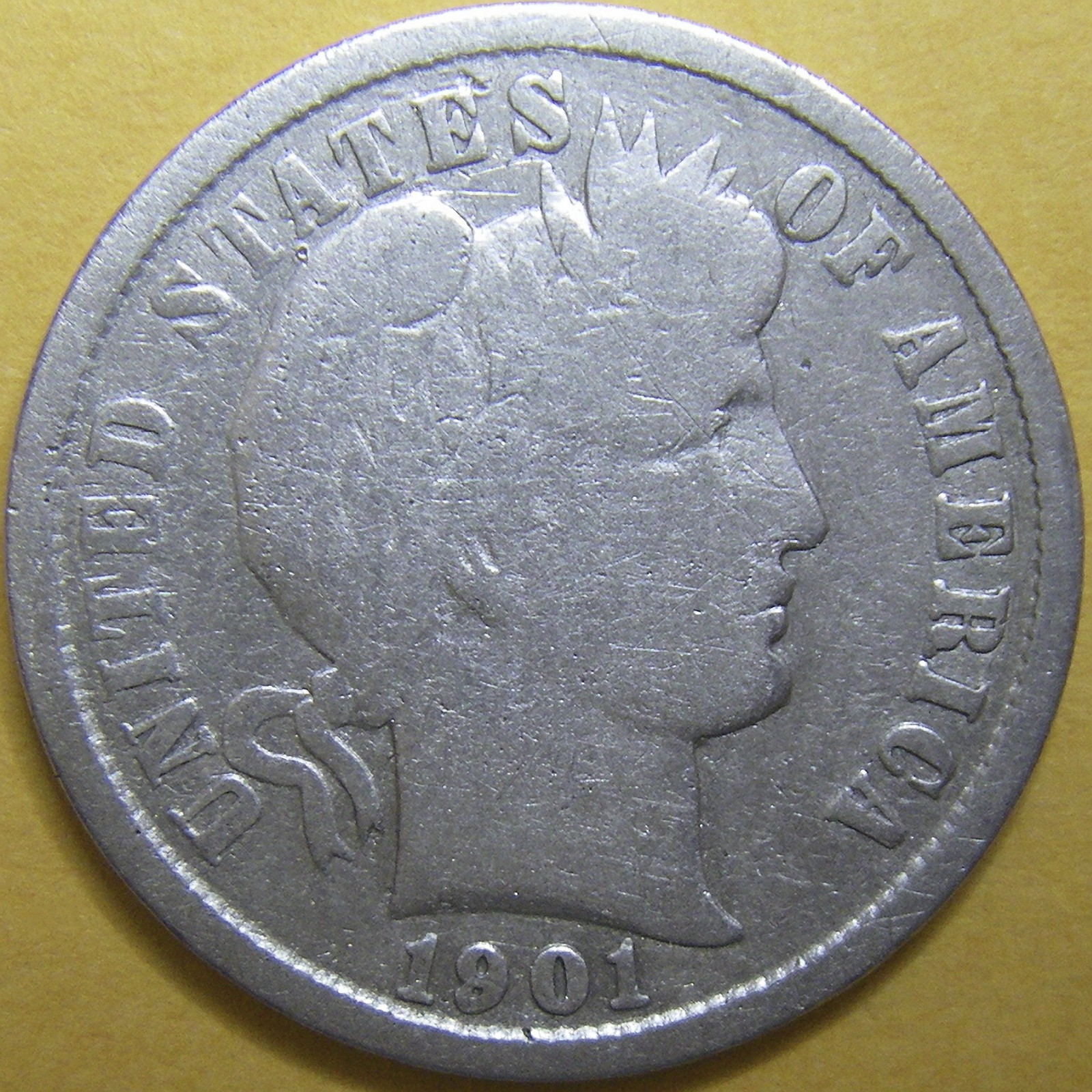 1901 Barber Dime - 90% Silver