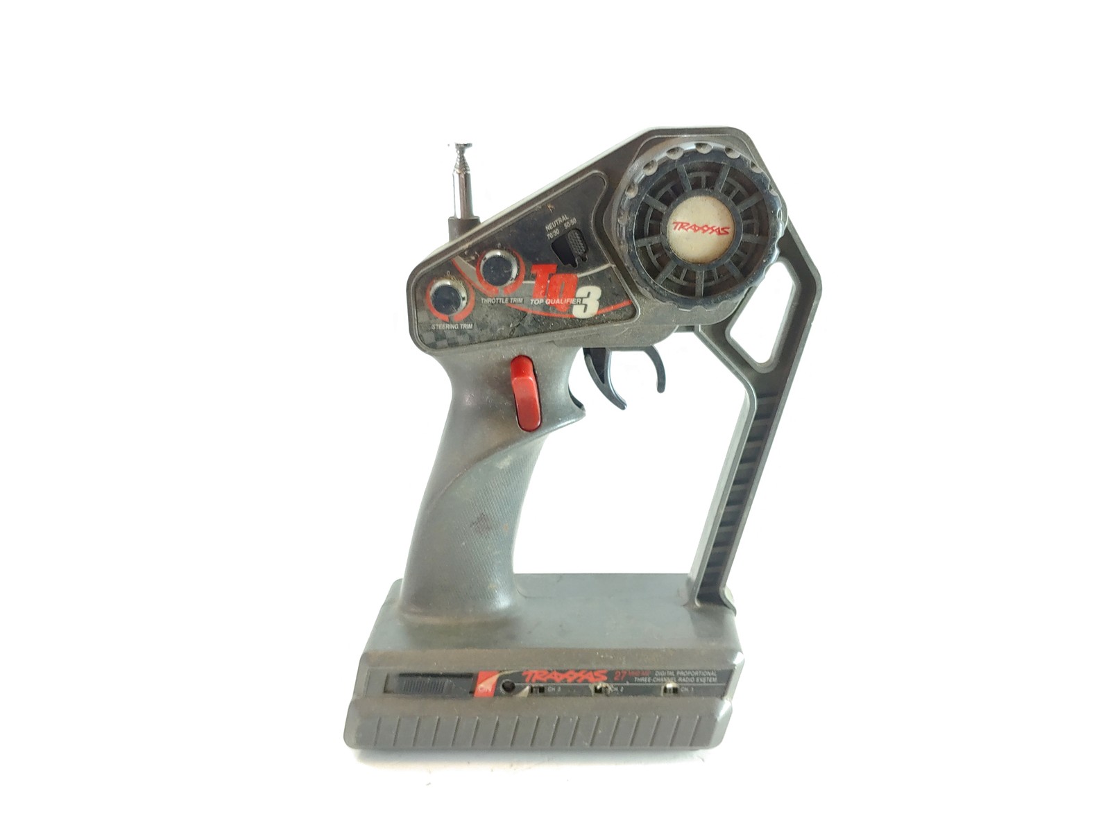Vintage Traxxas TQ3 27MHz AM Radio Transmitter 3-Channel NO CRYSTAL