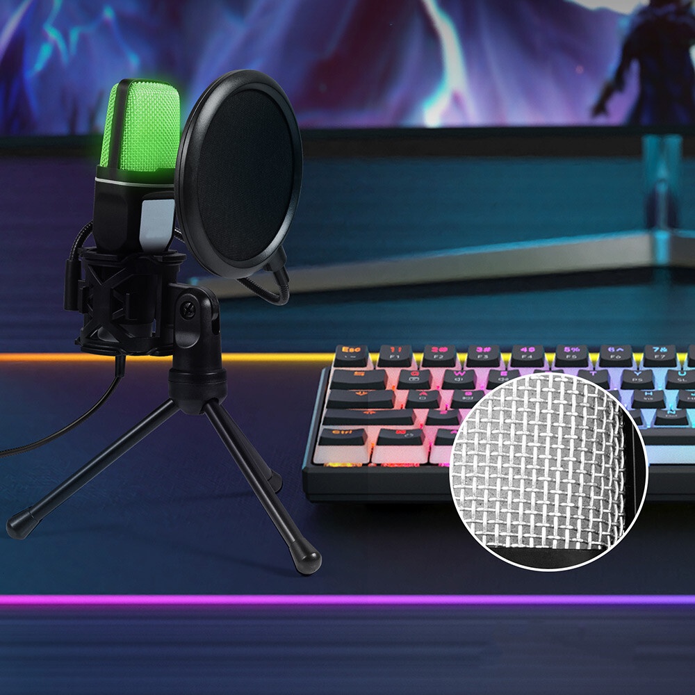 For PC MAC PS4 PS5 Adjustable Mic Condenser Professional Microphone Combo USB