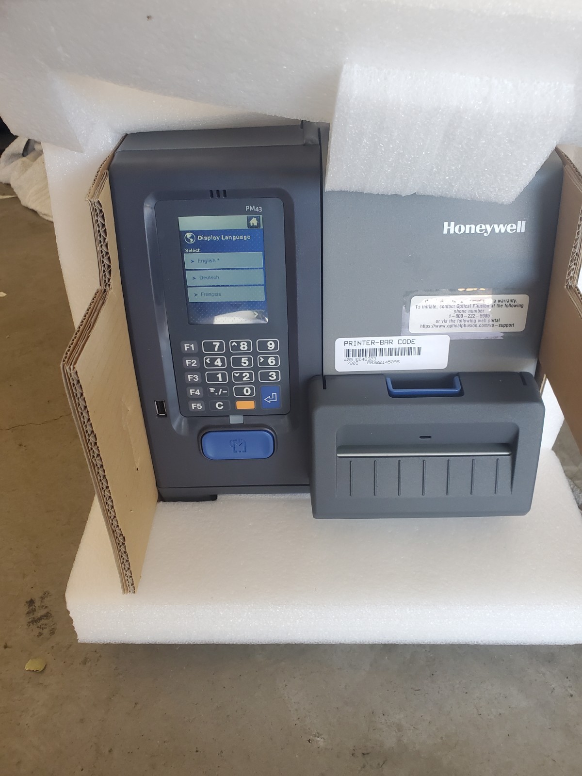 HONEYWELL INTERMEC PM43 BARCODE LABEL PRINTER PM43A11000000201 TT203