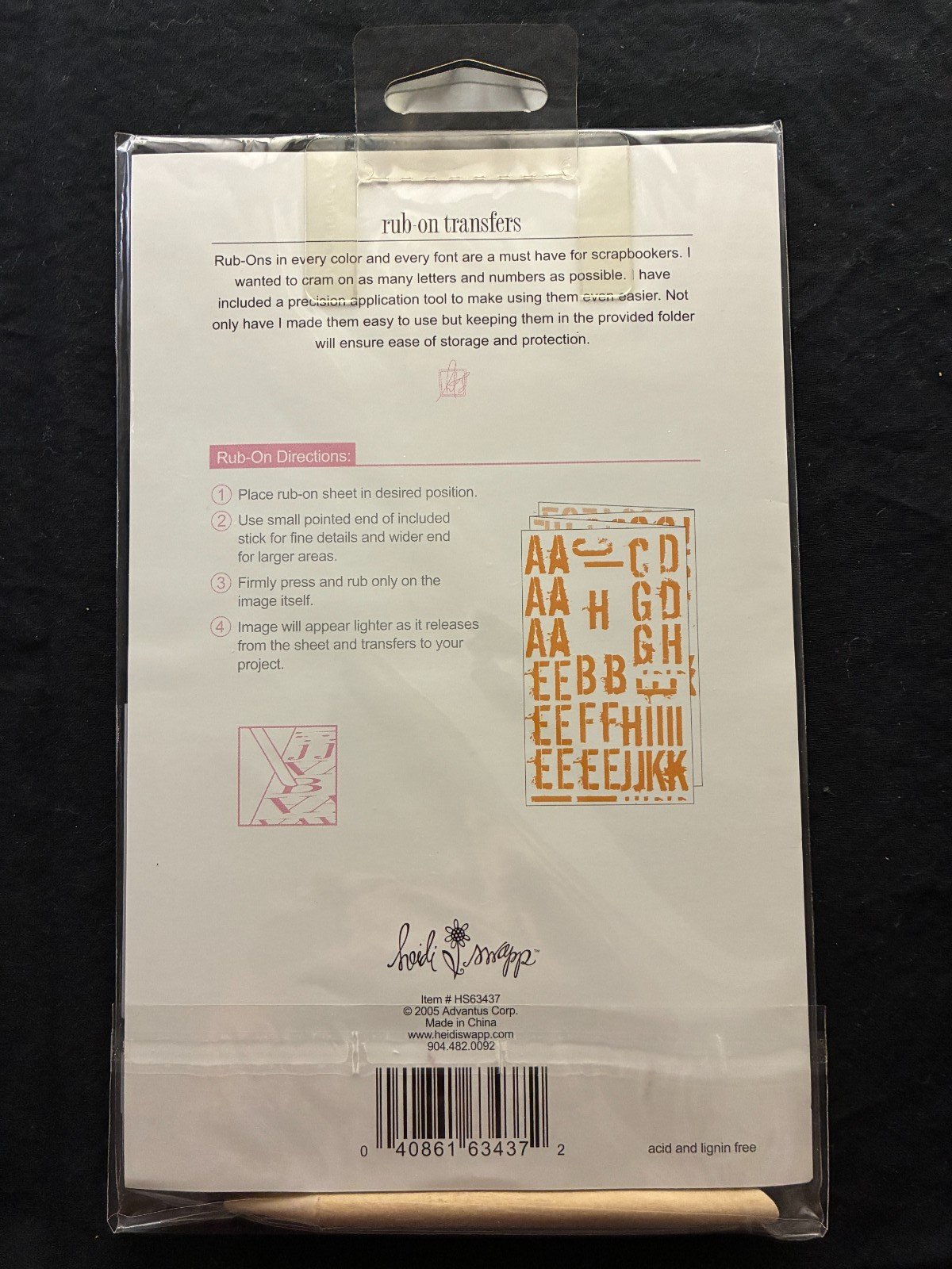 HEIDI SWAPP RUB-ONS - ALPHABET