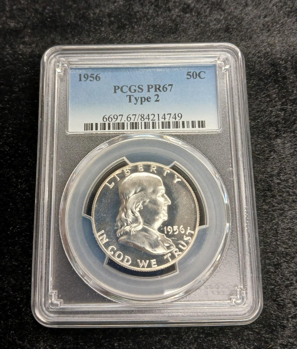 1956 50C PCGS PR67 TYPE 2 Franklin Half Dollar TP 10322