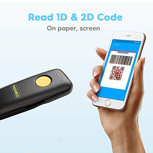 Wireless 2D Barcode Scanner Compatible with Bluetooth, 2.4G Wireless 2D Yellow